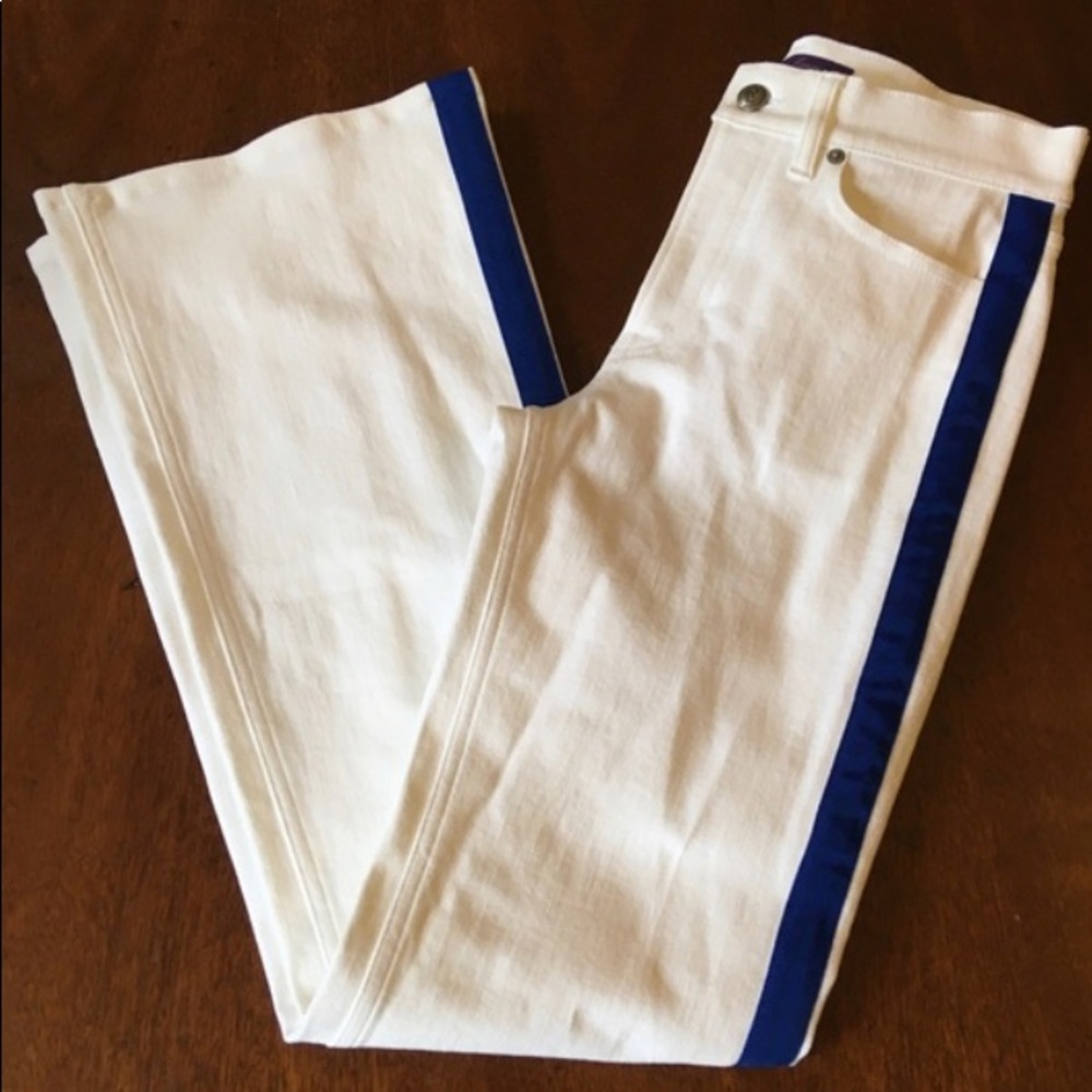 Ralph Lauren Purple Label Blue Stripe White Jeans